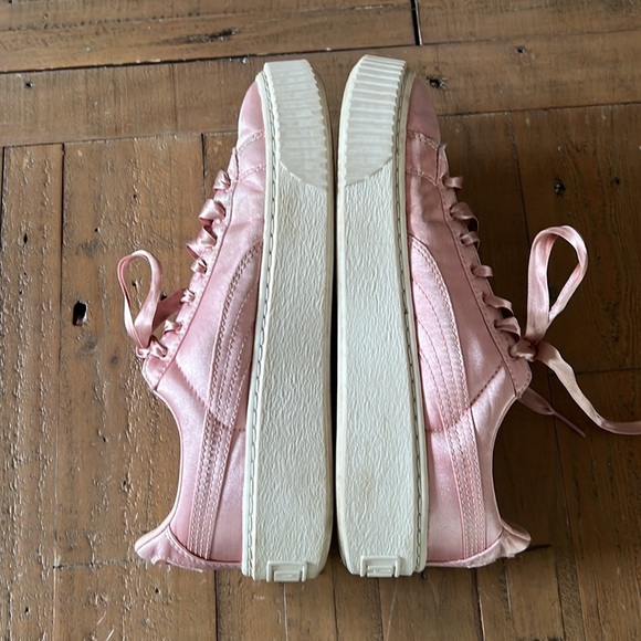 Puma basket pink satin platform sneakers - Picture 5 of 11